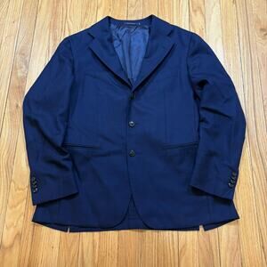 Suitsupply Blazer Jacket Men’s Size 40 Havana Jetted Slim Pure Wool Navy Italy